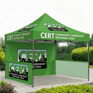 cert canopy green with 2 half walls