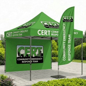 cert feather flag green